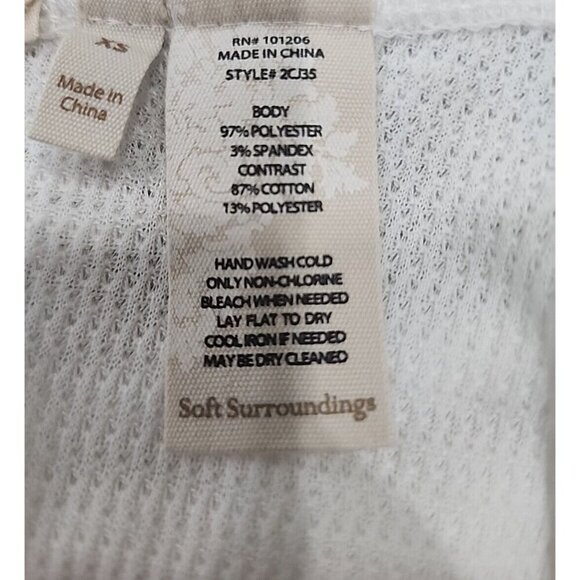 Soft Surroundings Open Front Drape Cardigan White Women's XS - Picture 7 of 8